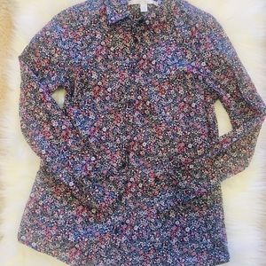 Lauren Conrad Button-Down Spring Floral Top
